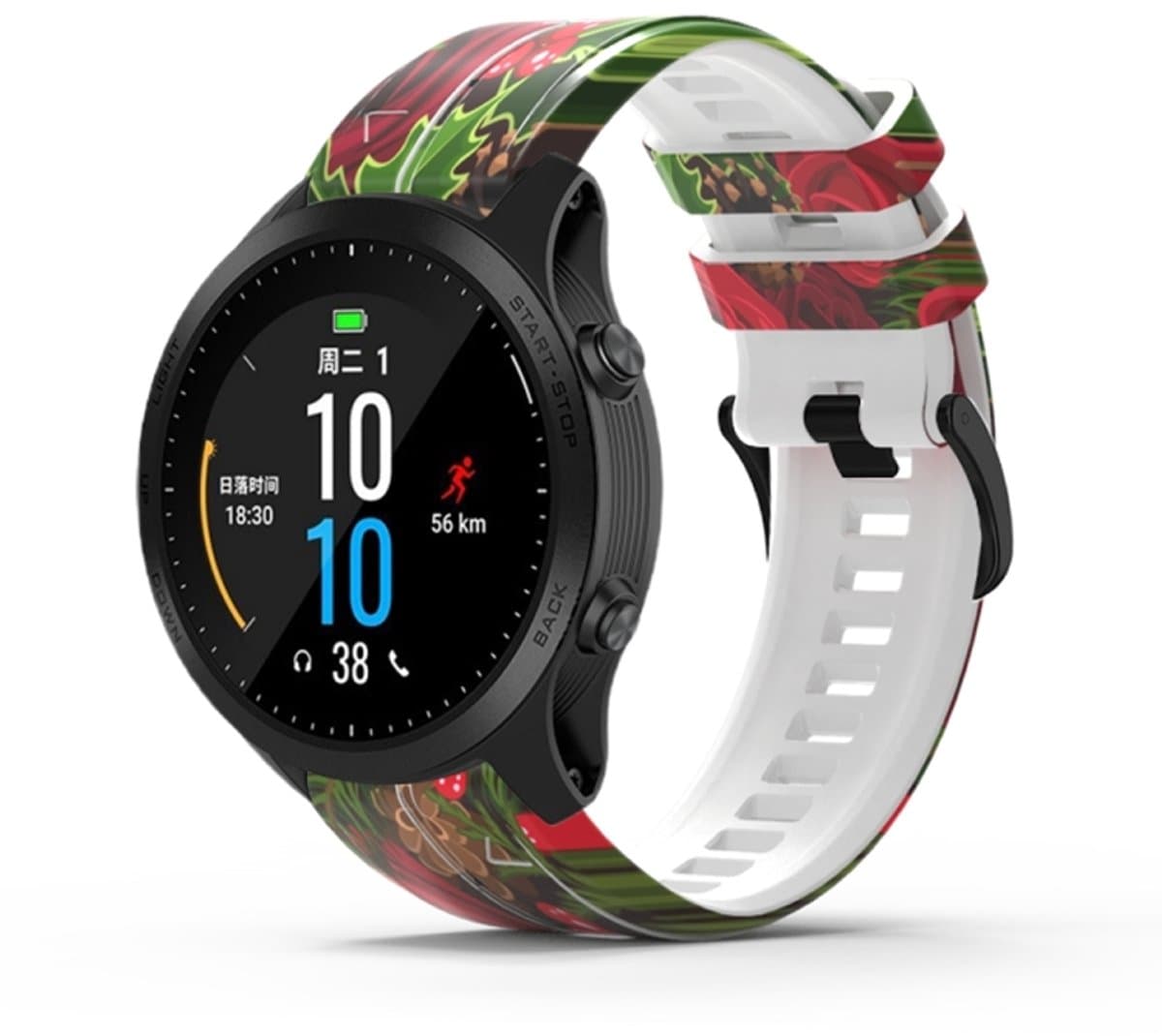Voor Garmin Tactix 7 Pro / Fenix 7X / 6X Pro Printing Quick Release siliconen horlogeband (roze bloem)