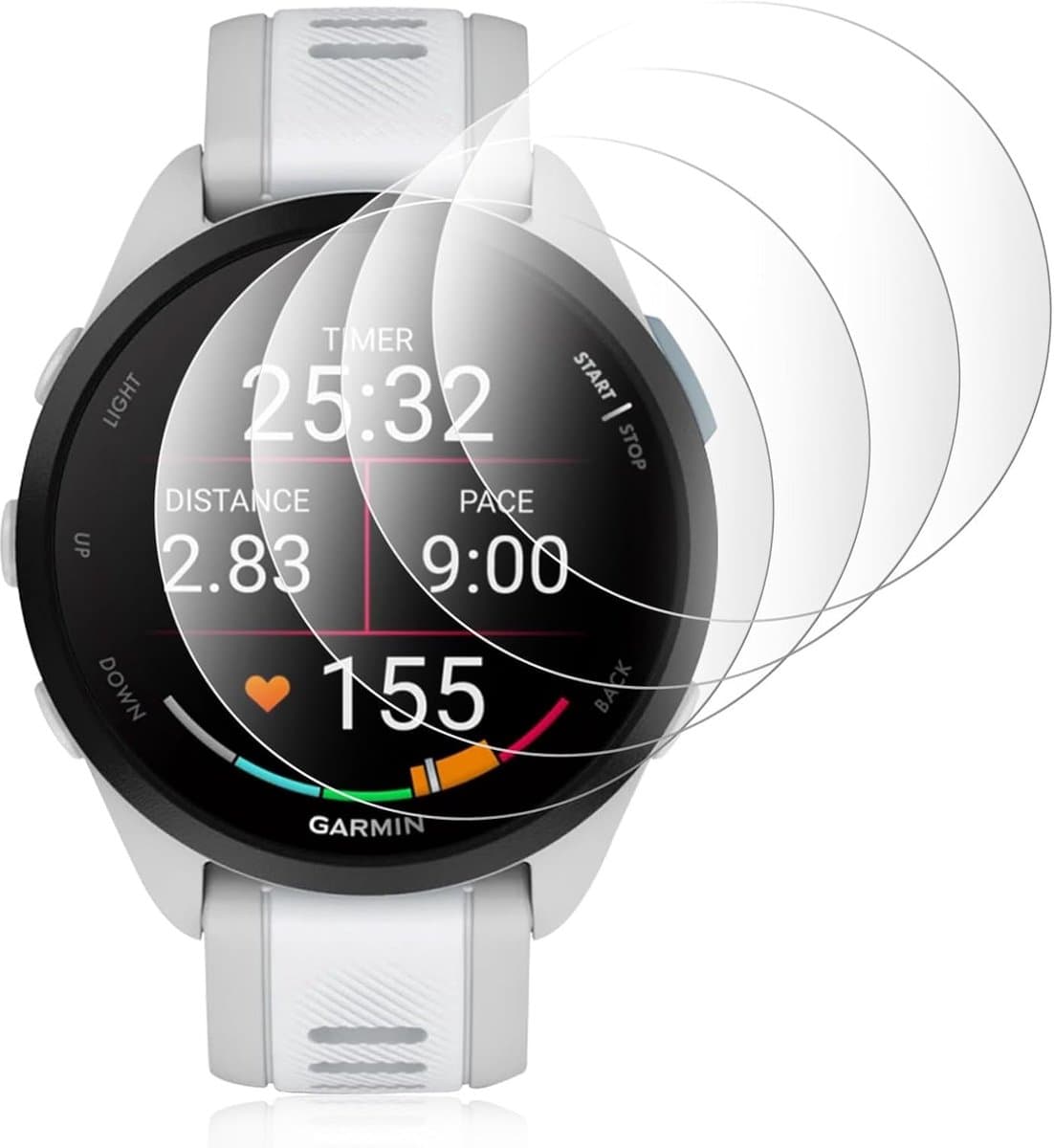 Beschermglas voor Garmin Forerunner 165 - 9H gehard glas - krasbestendig - perfecte pasvorm - ShopVlot