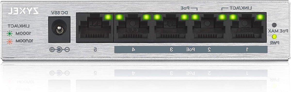 Gigabit Switch - Netwerk Switch PoE Switch - Netwerk Uitbreiden - 4x PoE+ Poorten - 5 Poorten - Zwart