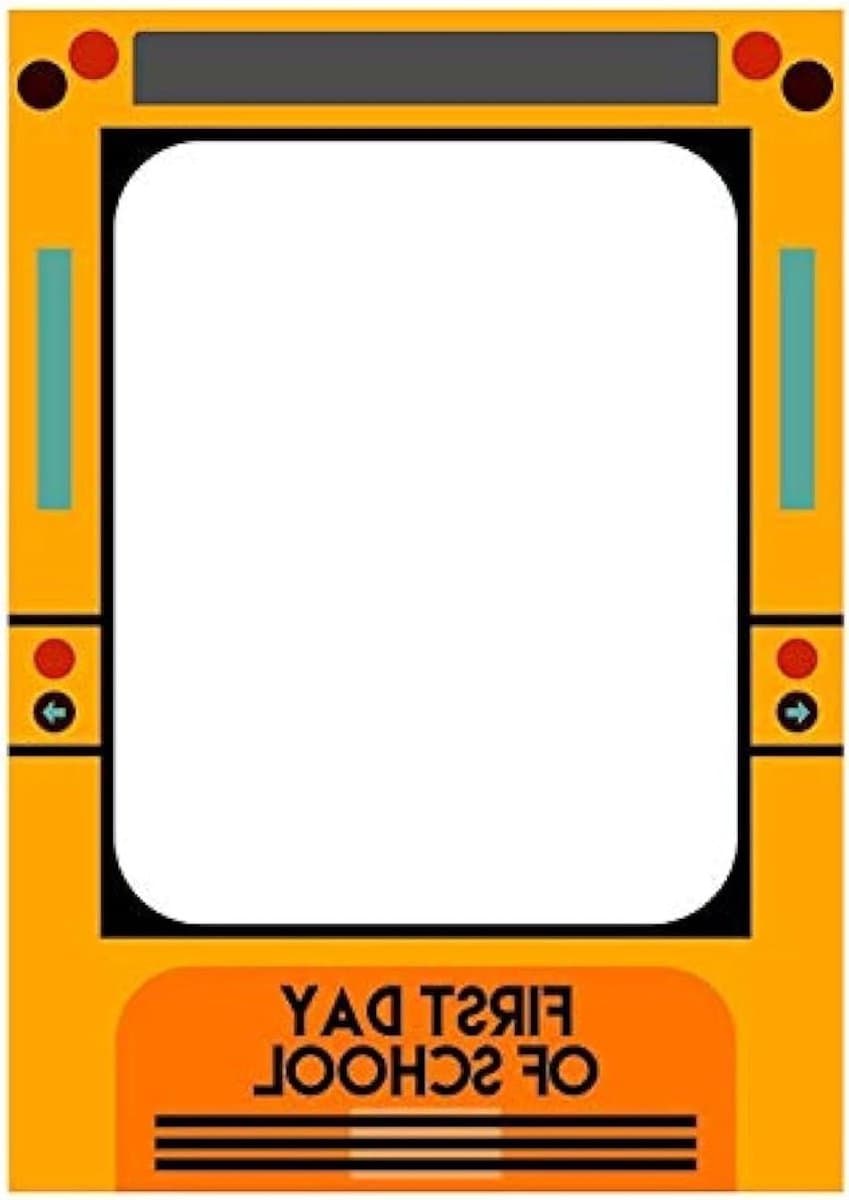 Fotocabine Frame - Schoolbus Decoratie - Feestmoment Vastleggen - Hoge Kwaliteit Karton - 68 x 48 cm - Geel