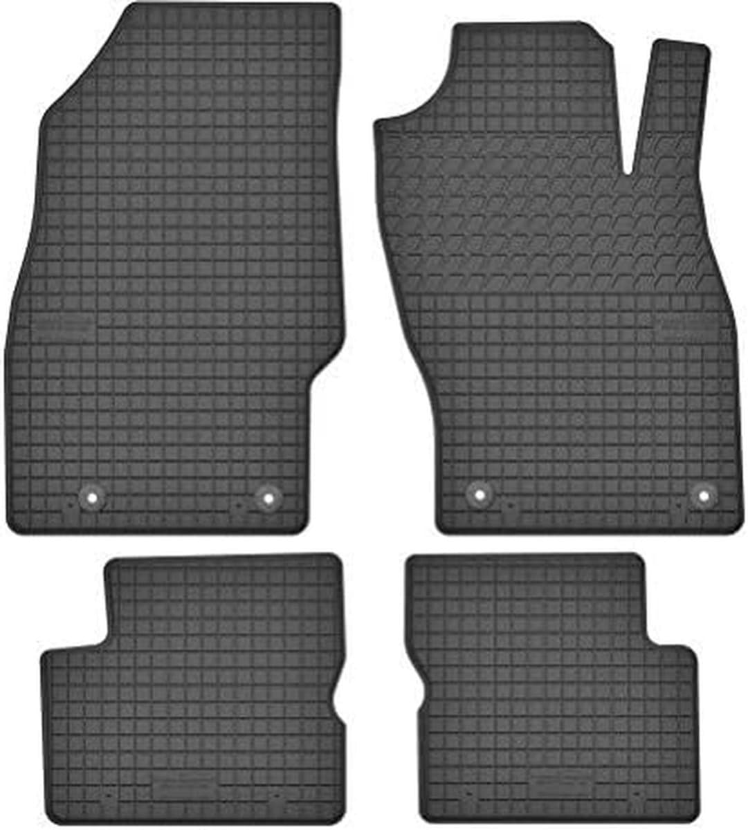 Rubberen Vloermatten - Automatten Set - Auto Beschermen - Badvorm met Hoge Rand - Set van 4 - Zwart