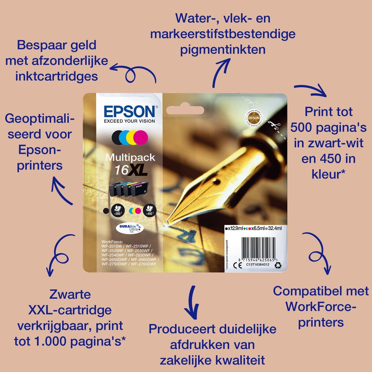Epson Singlepack Black 16XXL DURABrite Ultra Ink