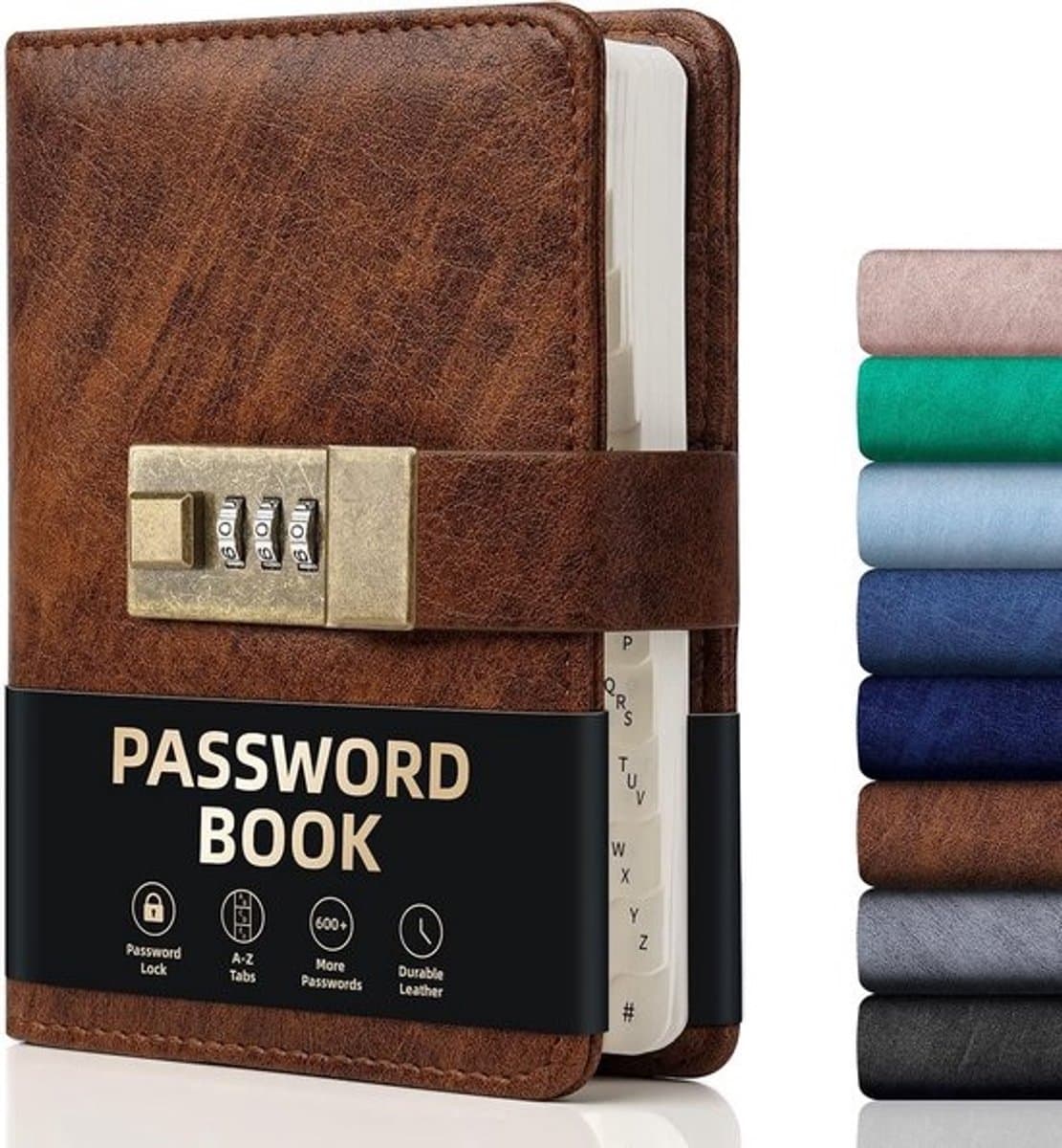 Record Books with Lock, WEMATE Password Book with Tabs, Internet Address and Password Organizer Log Book with Lock, Password Keeper Journal Notebook for Computer and Website Logins