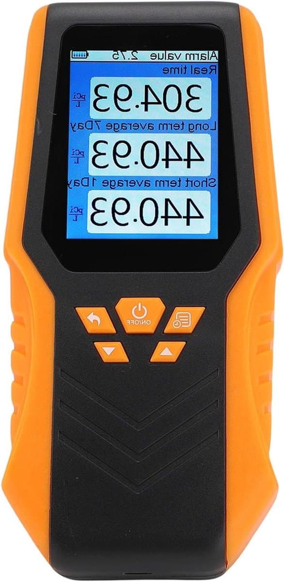Radondetector - Radongasmonitor - Luchtkwaliteit Meten - Dubbele Weergave - 24x19x5 cm - Wit