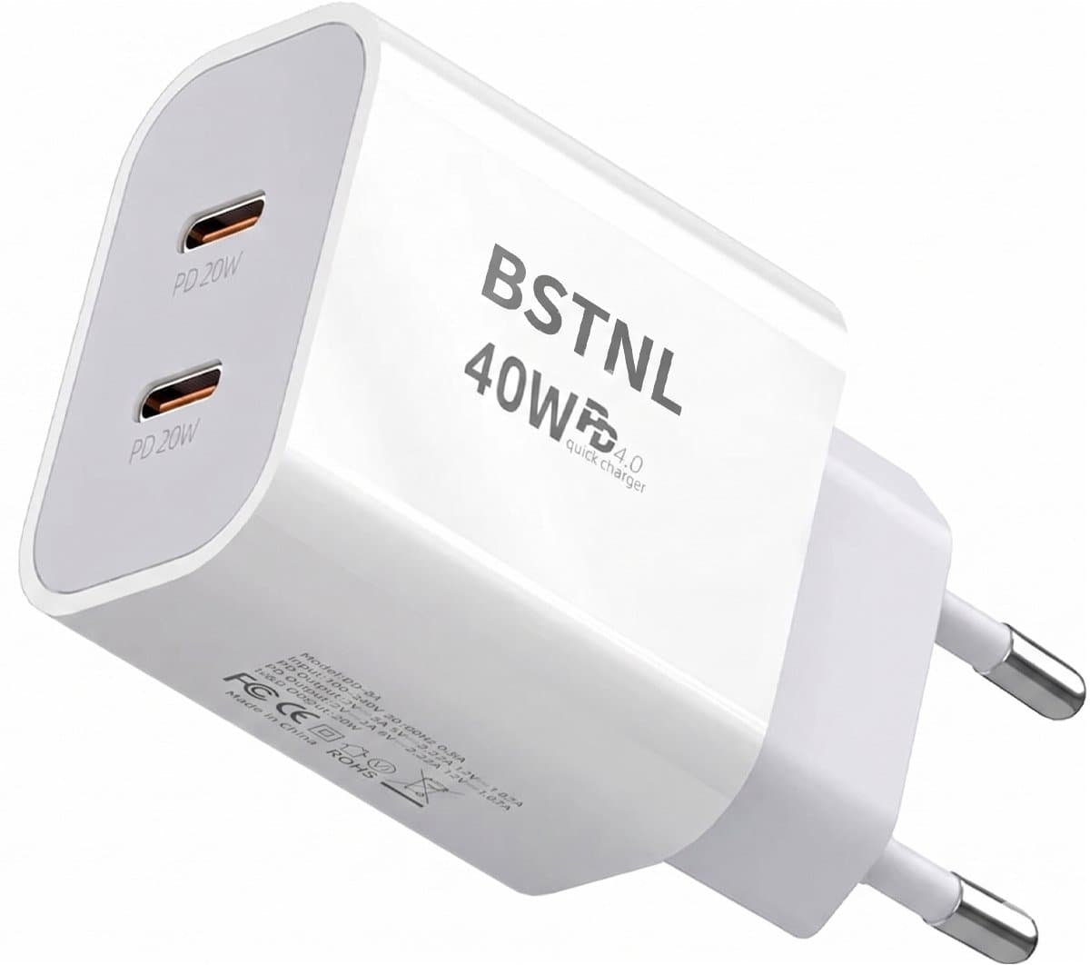 USB C Snellader 40W - Geschikt voor al jouw USB-C Apparaten - Oplader - Universeel - Fast Charger - Snellader - USB C Adapter - USB Stekker - Wit