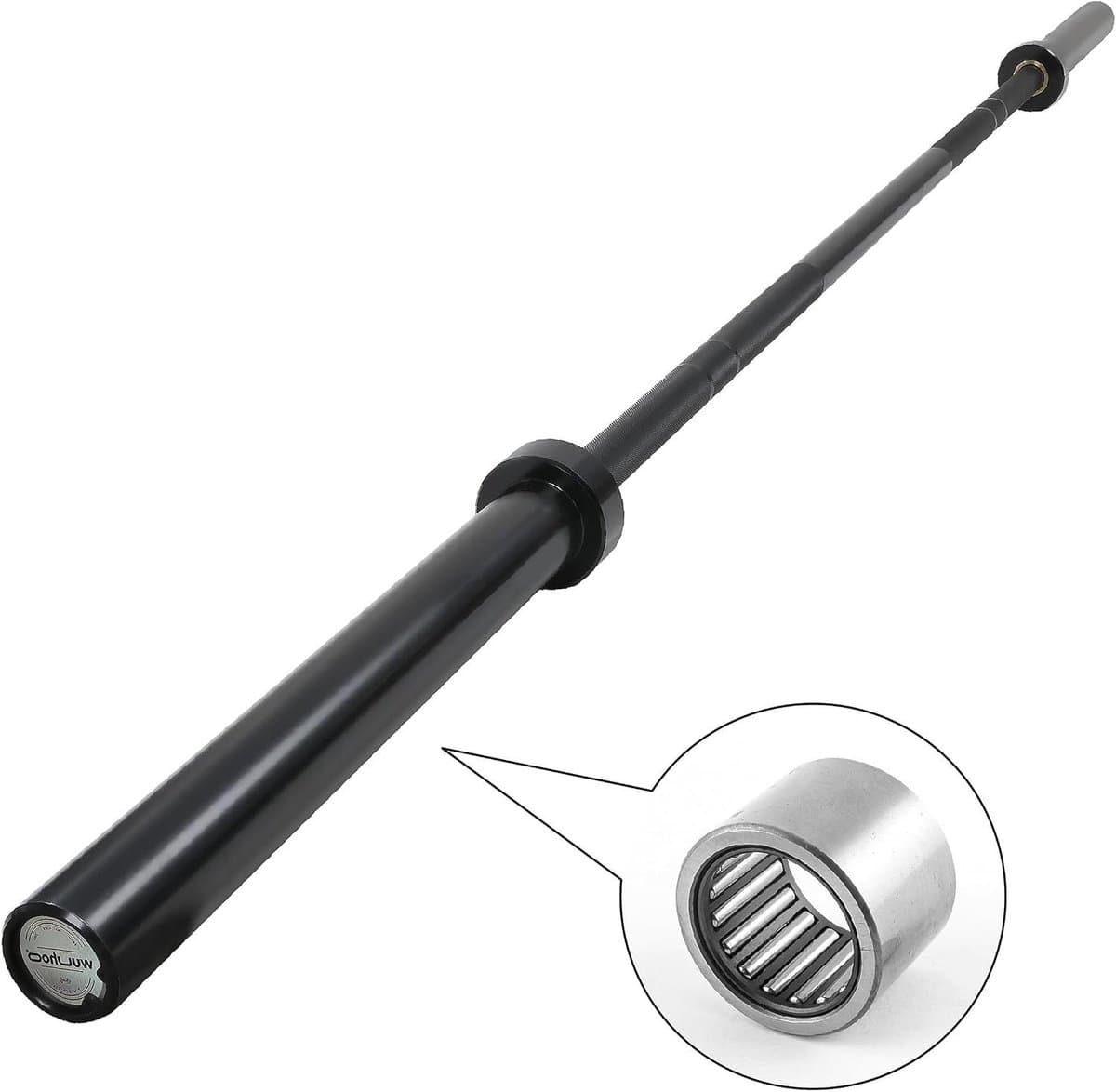 Halterstang - Olympische stang - Krachtraining thuis - Gegalaniseerd staal - 220 cm - Zwart