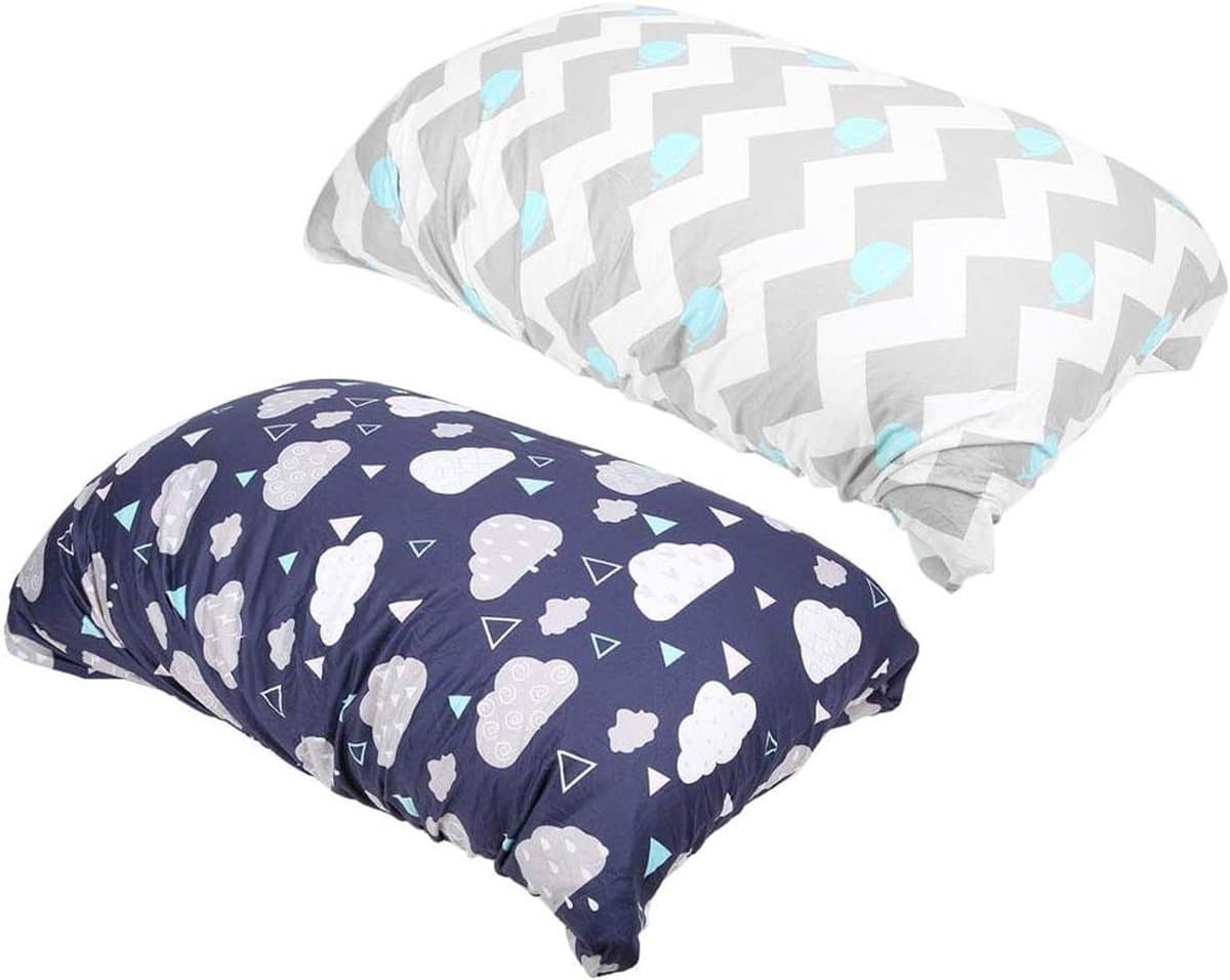 Aankleedkussenhoezen - Verschoonlakens Baby - Baby Verzorgen - Set van Twee - One Size - Walvis & Wolk