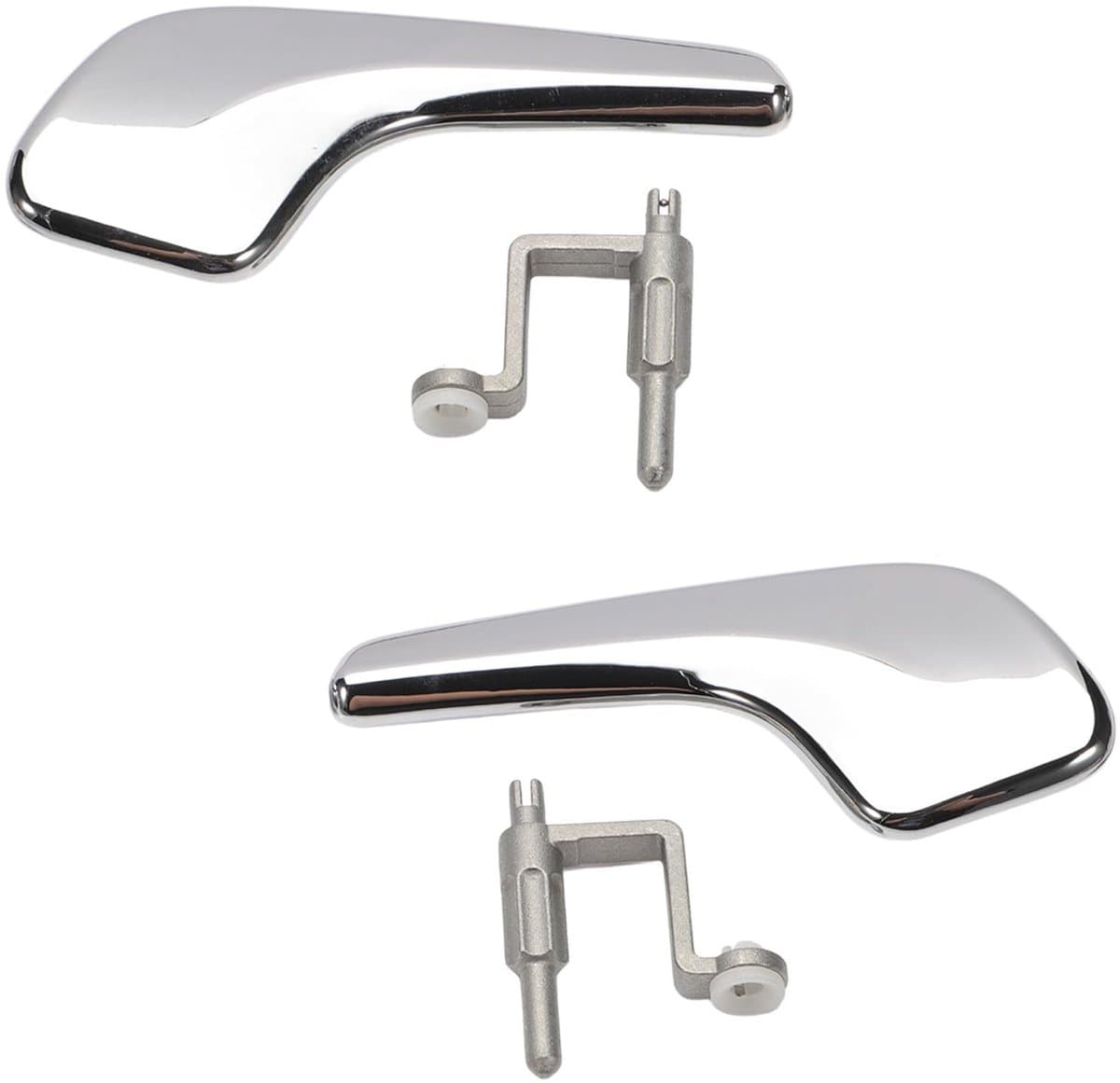 Dailygoods- Deurgrepen Verchroomd ABS-kunststof - Deurgreep Binnen - Deurgreep Corsa D - Deurgreep Zilver - Deurgreep Paar - Inclusief Verchroomde Stang
