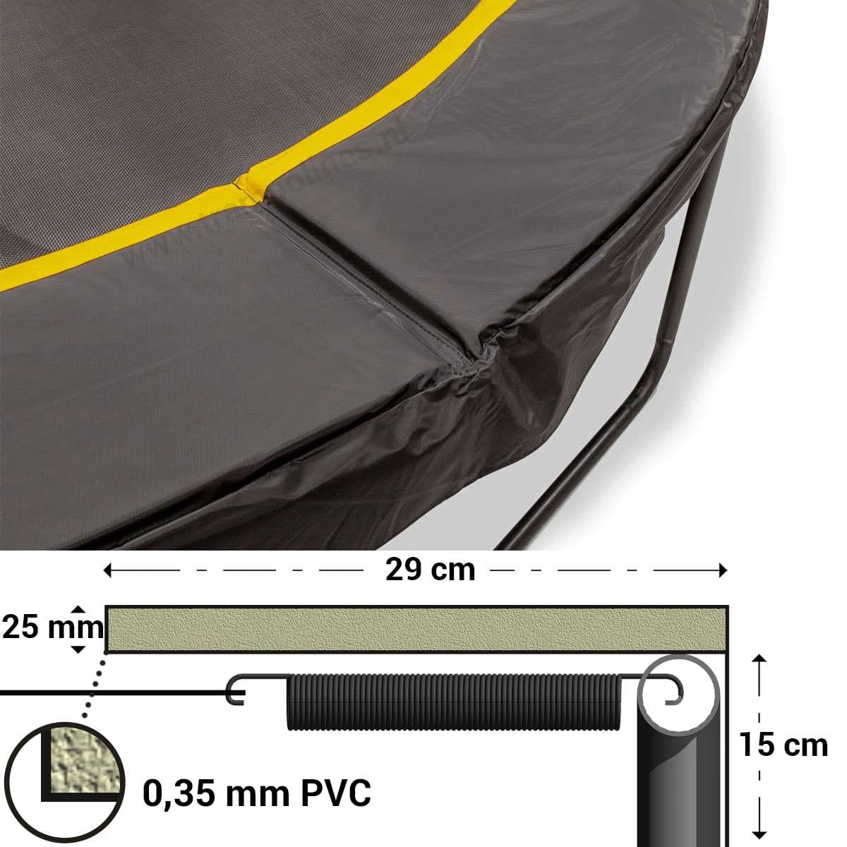 Magic Jump Trampoline Beschermrand 180 - 183 cm Zwart - Ronde trampoline rand - Extra breed randkussen