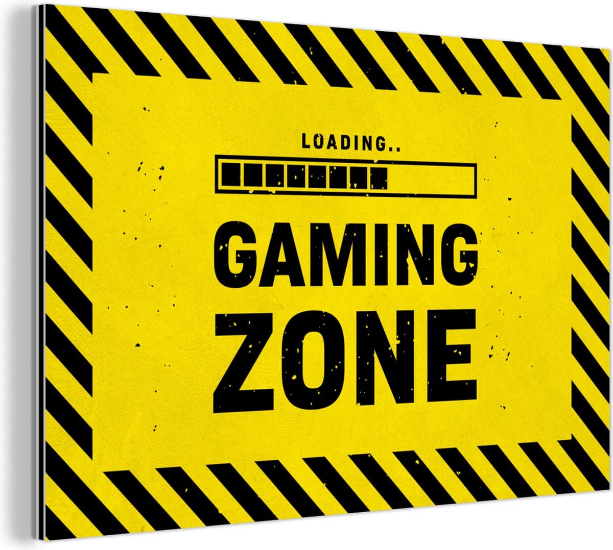 Wanddecoratie Metaal - Aluminium Schilderij Industrieel - Gaming - Quotes - Controller - Gaming zone - Game - 150x100 cm - Dibond - Foto op aluminium - Industriële muurdecoratie - Voor de woonkamer/slaapkamer