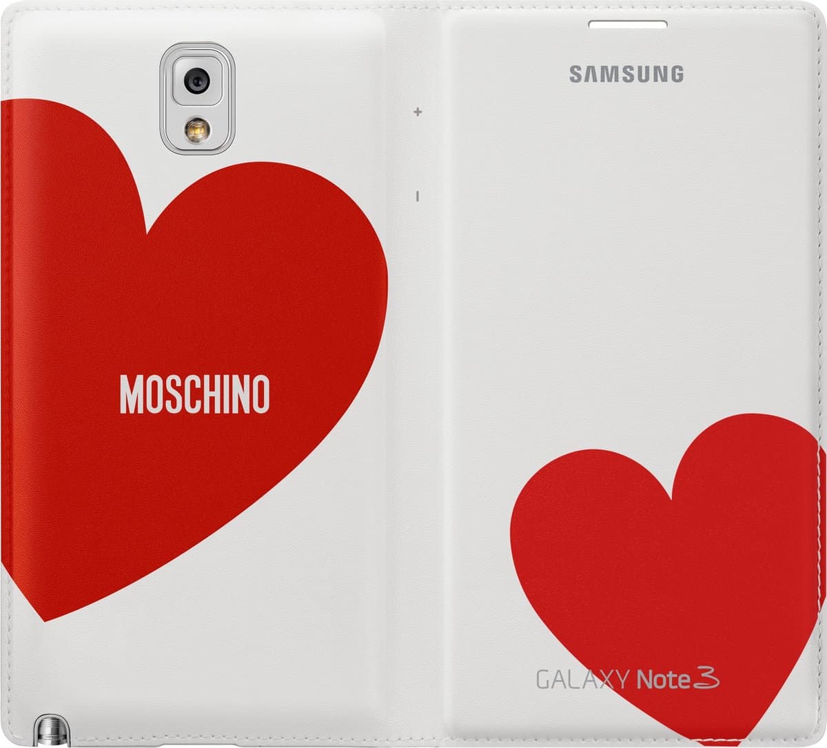 Samsung Flipcover Moschino voor Samsung N9005 Galaxy Note III - Wit/Goud