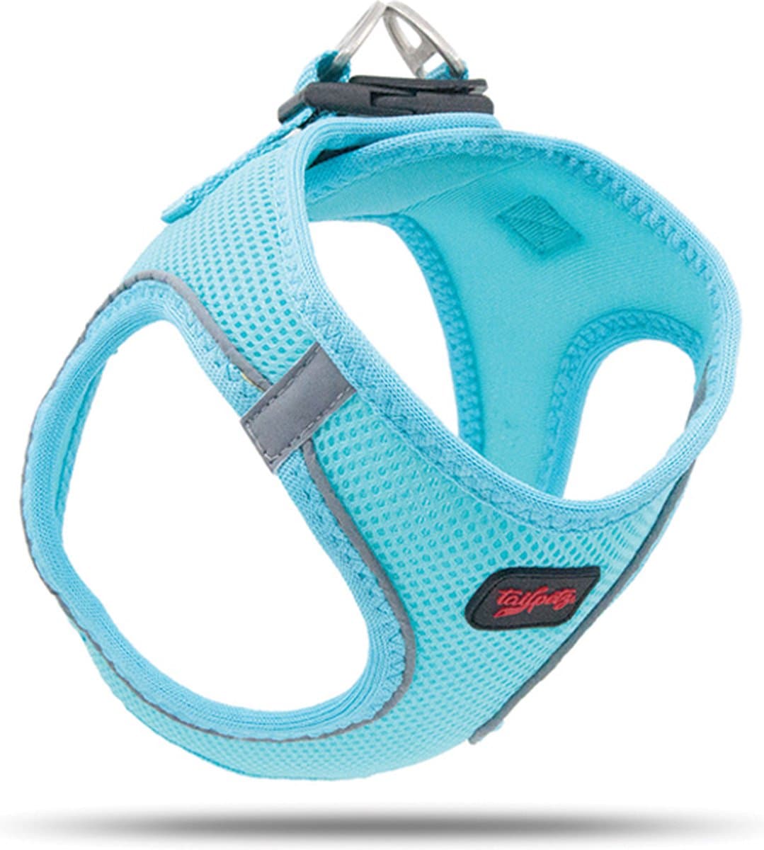 Tailpetz - Air-Mesh Harness - Hondenharnas - Hondentuig - Hondentuigje Kleine Hond - Y Tuig Hond - Harnas Hond - Anti Trek Tuig Hond - Reflecterend - Maat S - Ocean