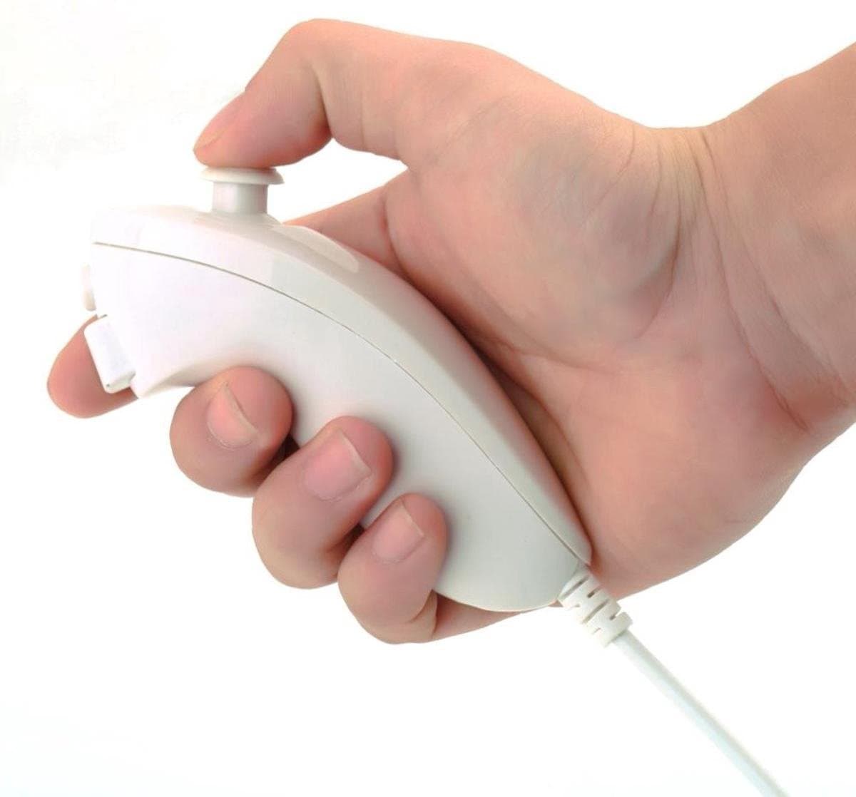 Dolphix Nunchuk voor Nintendo Wii, Wii Mini en Wii U / wit - 0,90 meter
