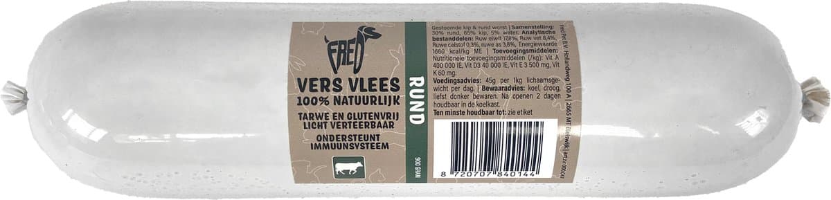 Freds Gestoomd Vers Vlees Worst Rund Tarwe En Glutenvrij