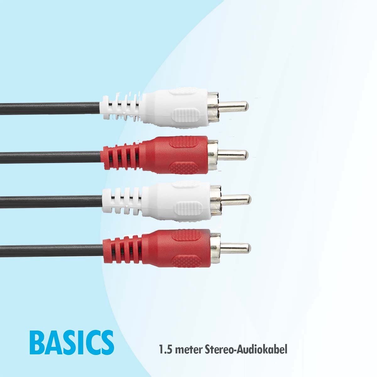 Basics 1.5 meter Stereo-Audiokabel 2x RCA Male - 2x RCA Male