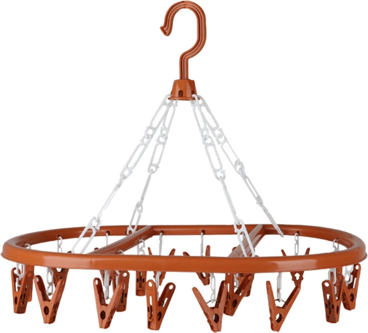 Urban Living Wasgoed droogcarrousel/droogmolen - 20 clips/knijpers - terra - kunststof - 30 x 42 cm