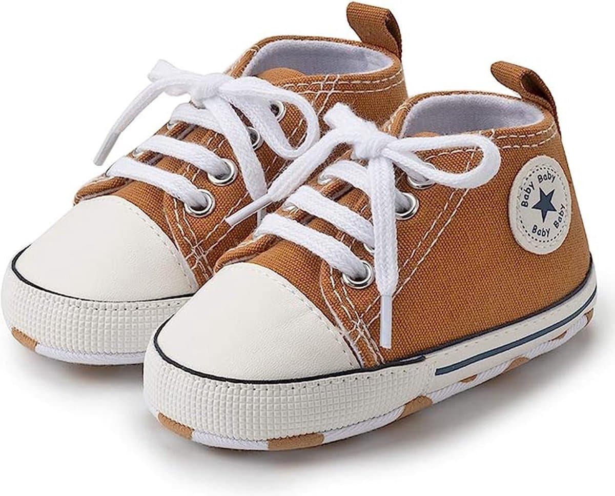 Steppies Babyschoentjes - Kaki - Zachte Zool Antislip - Maat 18-19 (6-12 maanden, 12 cm) - Babyslofjes