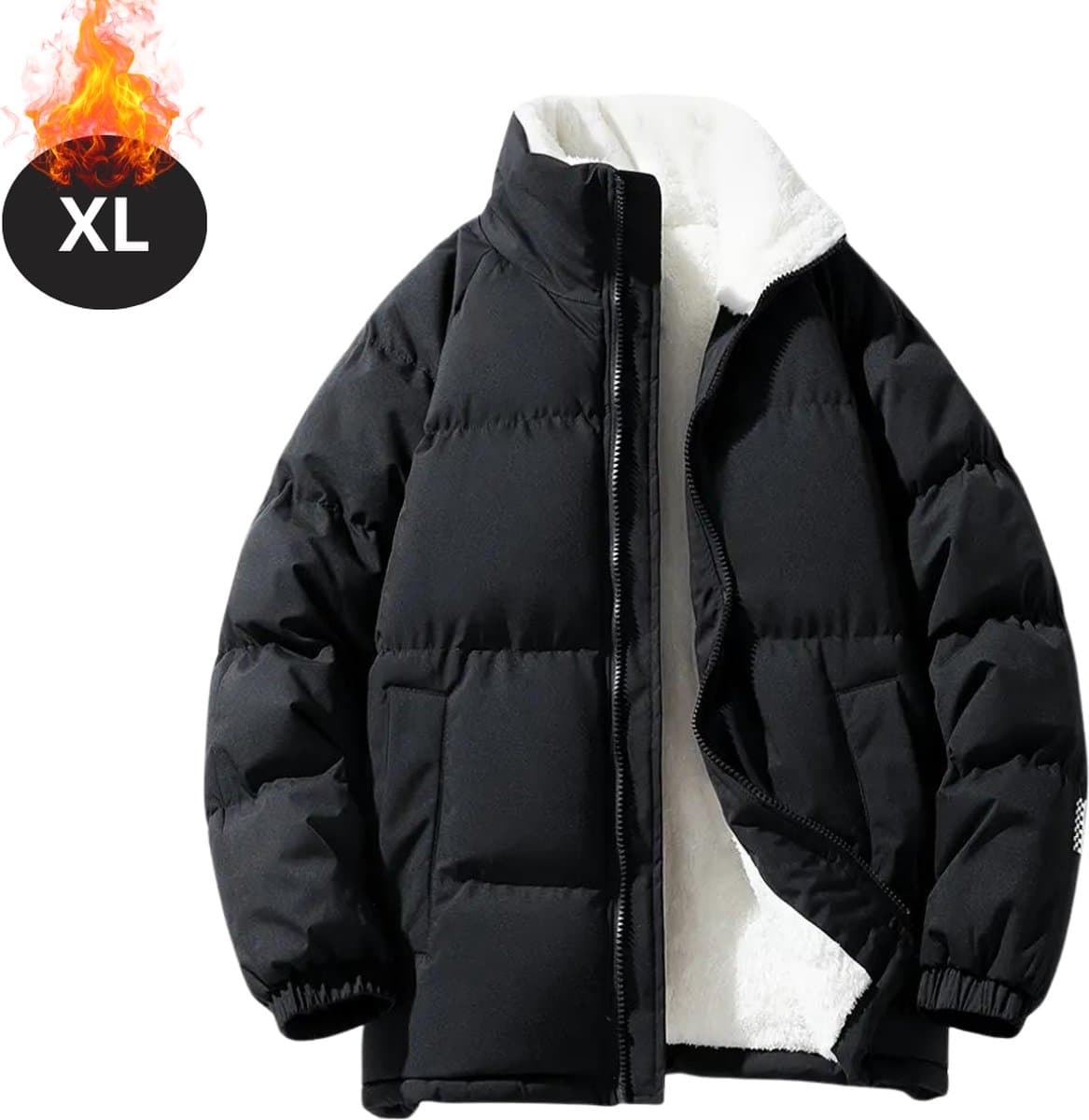 Livano Winterjas - Parka - Heren - Winter - Pufferjas - Volwassen - Stijlvol - Gewatteerde Jas - Zwart - XL
