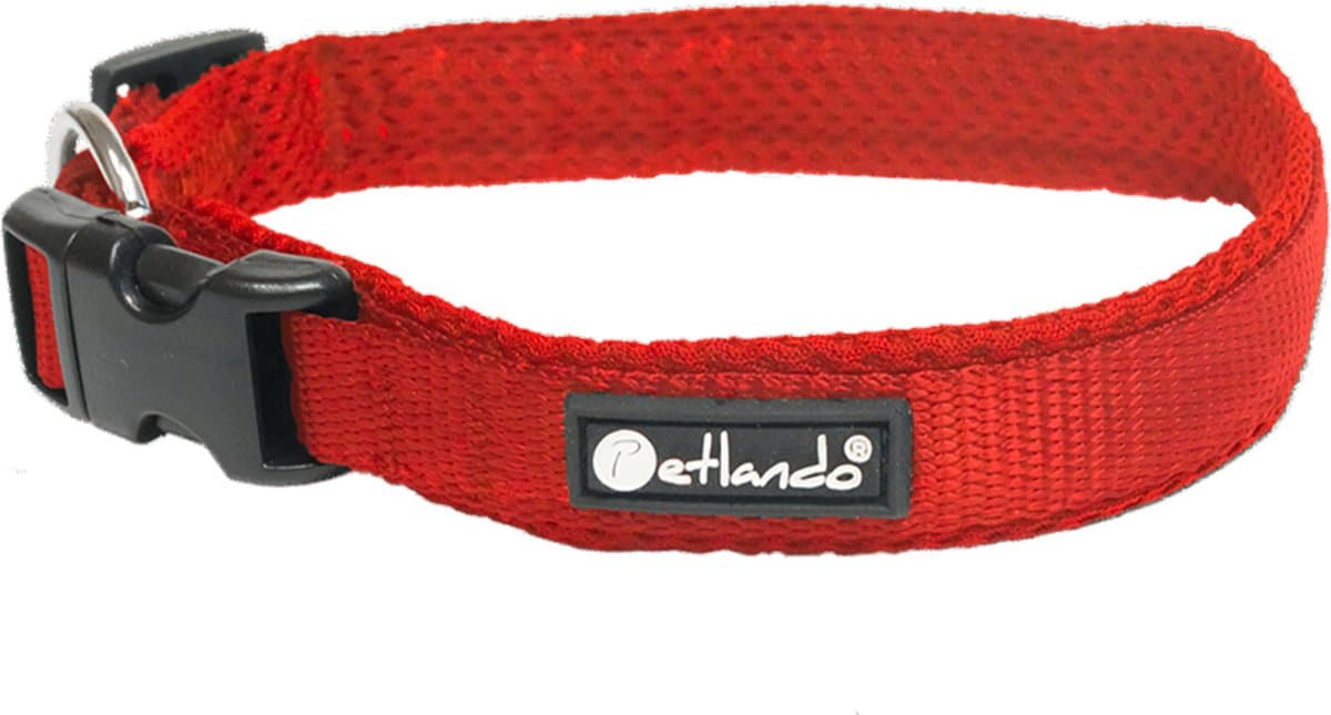 Petlando Hondenhalsband Mesh Rood - Klikhalsband - Xl 55-60x4 Cm