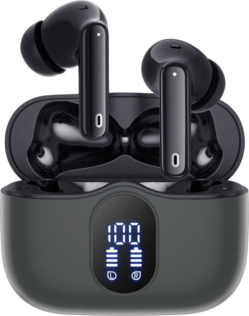 Siltcon® SoundWave Pro 1 - Draadloze Oordopjes – Oortjes Draadloos – Oordopjes – Oortjes - Bluetooth Oordopjes - Noise cancelling ANC+ENC - Universeel - BT 5.3 - Zwart