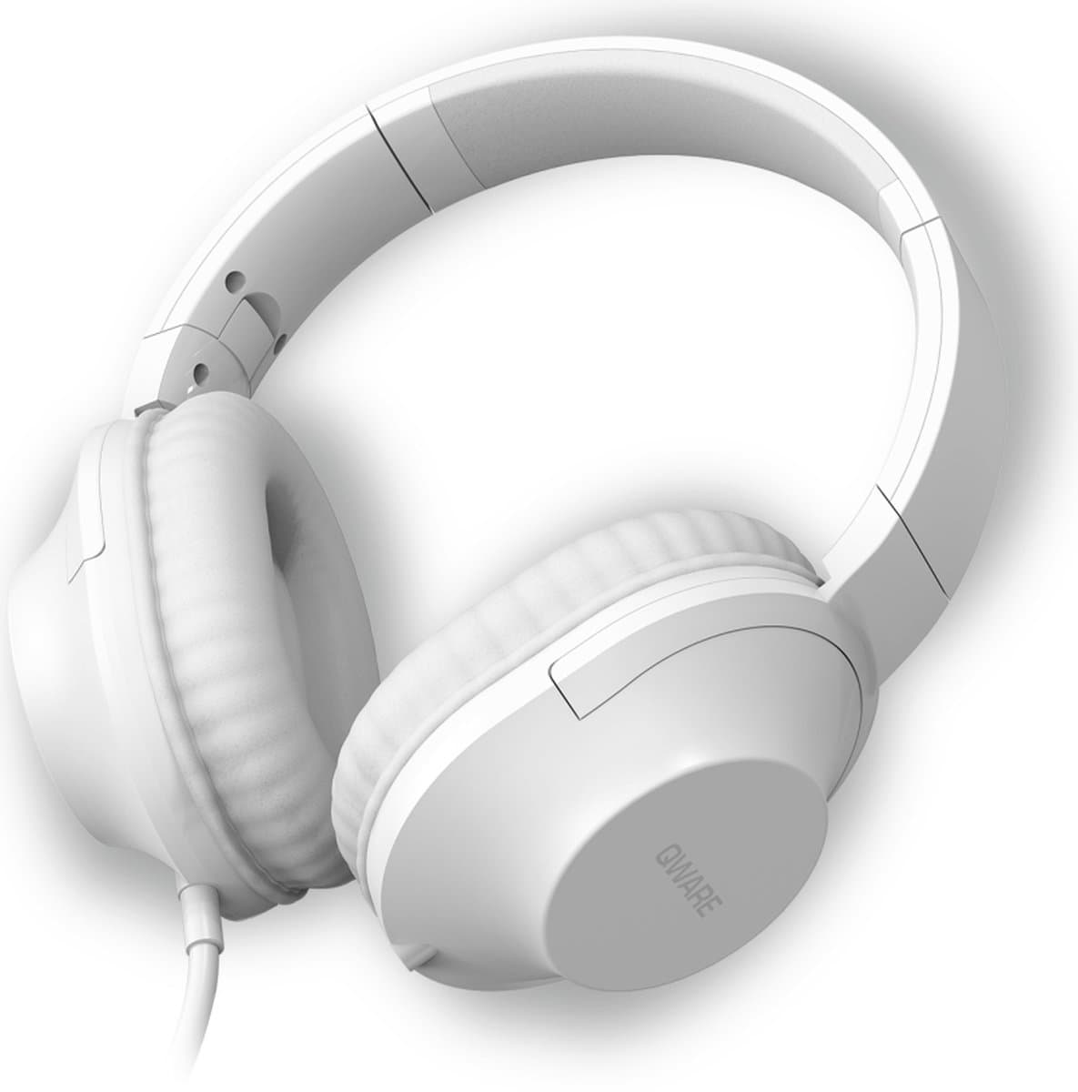 Qware Sound - Koptelefoon Kinderen – Koptelefoon Volwassenen - Koptelefoon Bedraad - Wired - Kabel - Headphone - Wit