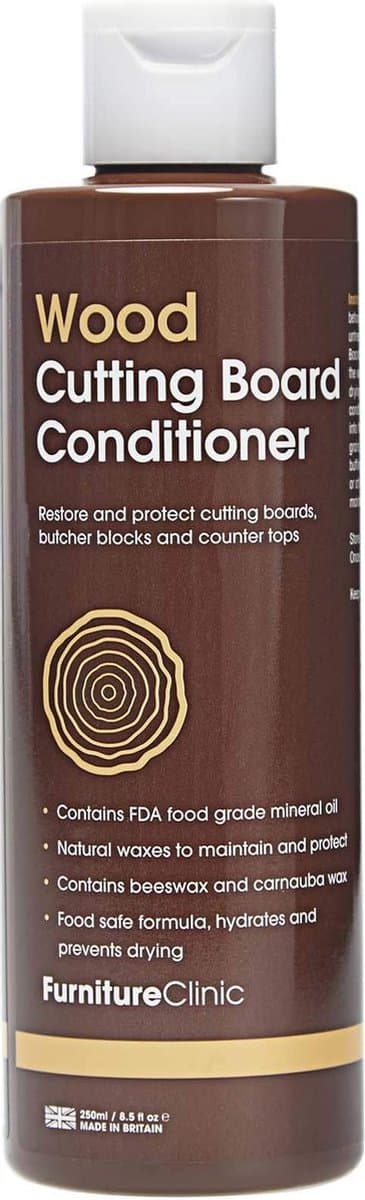 Snijplank Conditioner 500ML - Hydrateert en Voorkomt Uitdroging - Hout Verzorging - Voedselveilig - Formule van minerale oliën en was van voedingskwaliteit om te herstellen en te onderhouden- Furniture Clinic Cutting Board Conditioner (500ml)