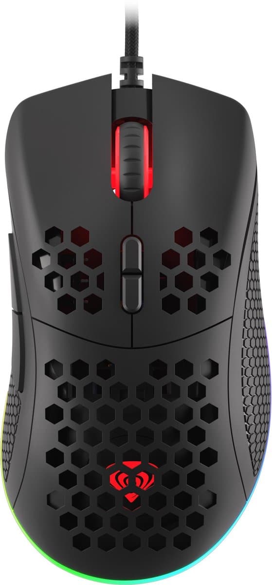 Genesis - NMG-1680 Krypton 550 - lichtgewicht RGB Gaming muis - 8000 Dpi - Zwart