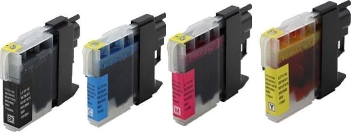 Go4inkt compatible met Brother LC-980 10st. bk/c/m/y inkt cartridge zwart/cyaan/magenta/geel