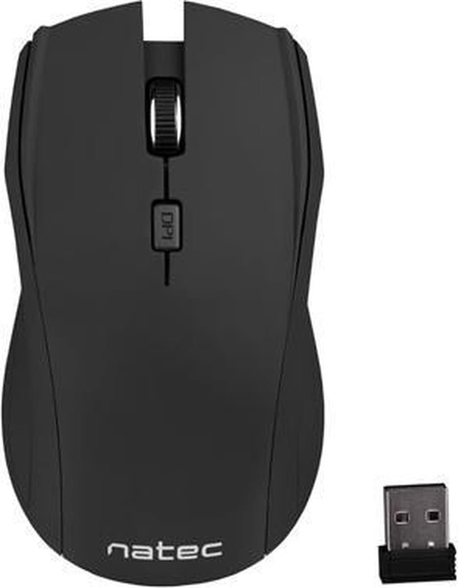 Natec Genesis Blackbird RF Draadloos Optisch 1600DPI Rechtshandig Zwart muis