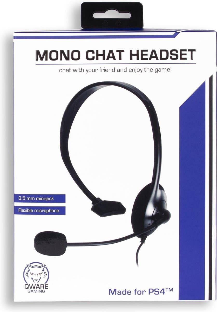 Qware - Gaming - mono - koptelefoon - hoofdtelefoon - headset - chat headset - Playstation 4 - Playstation 5
