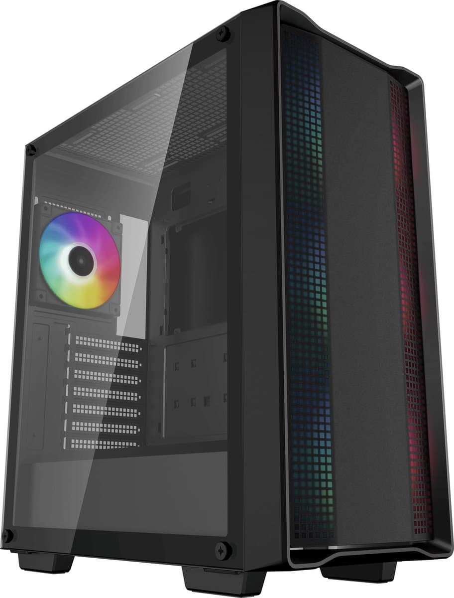 PC-behuizing - DEEPCOOL - CC560 ARGB V2 (zwart) - Medium toren - ATX-formaat - Geoptimaliseerde luchtcirculatie
