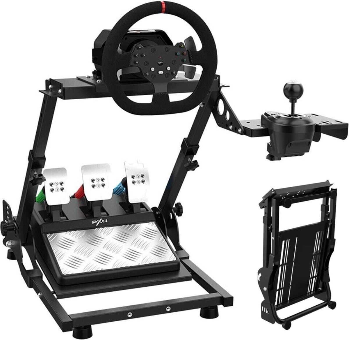 PXN - A10 - Wheel Stand Pro Versie - Racestuur standaard - Inklapbaar - Zwart - Geschikt voor Logitec - PXN - Fanatec - Thrustmaster - In Hoogte Verstelbaar