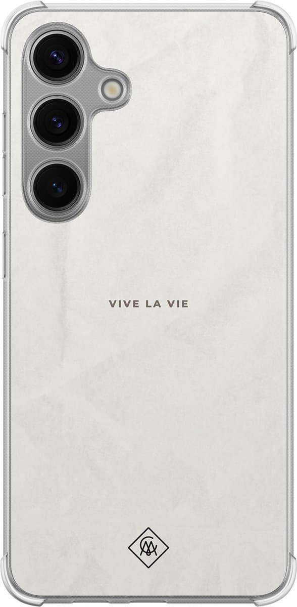 Casimoda® hoesje - Geschikt voor Samsung Galaxy S24 - Vive La Vie - Shockproof case - Extra sterk - TPU/polycarbonaat - Multi, Transparant