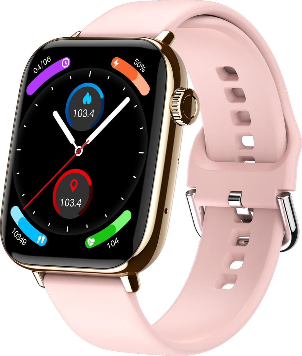 Fairweather Smartwatch Ultra Light Woman Edition – Heren & Dames – HD – Stappenteller – Slaapmeter – hartslagmeter – Geschikt voor iOS en Android - Rose goud