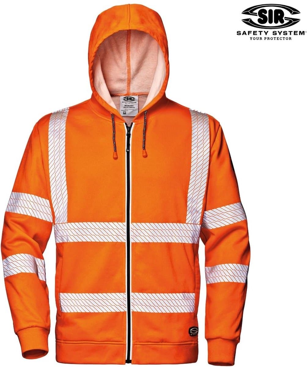 SIR SAFETY CIRCUS Hi-Vis Oranje Werkjas HEREN Veiligheidsjas - Reflecterende Werkjas met Multifunctionele Praktische Zakken