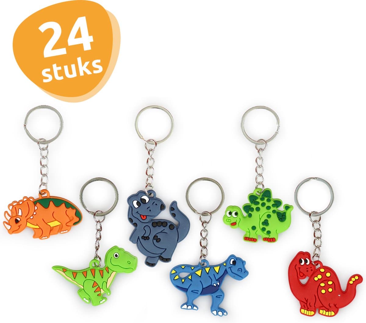 Isa's Friends® - Uitdeelcadeautjes Sleutelhangers Dino's - 24 stuks - Traktatie