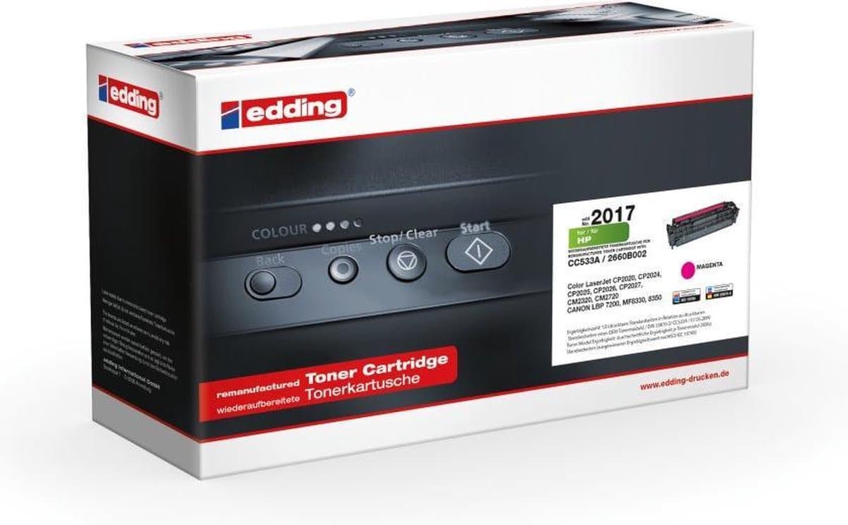 Edding Tonercassette vervangt HP 304A, CC533A Compatibel Magenta 2800 bladzijden edding 2017