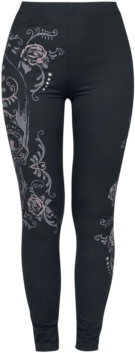 Rock Rebel by EMP Zwarte legging met rock rebel print - Dames - M