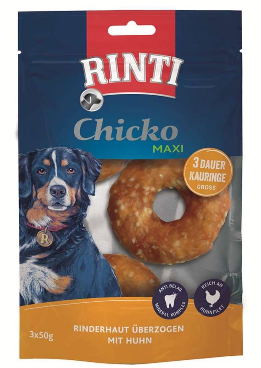 Rinti - Chicko permanente kluiven maxi met kip 3x50g (verpakking van 9) - rund