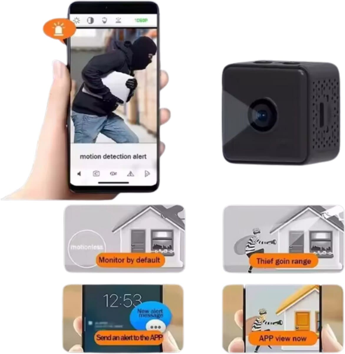 LumiWay Spy Camera - 1080P Full HD - Draadloos / Wifi - Magnetisch - Verborgen Mini Spycamera voor Binnen & Buiten - Beveiligingscamera