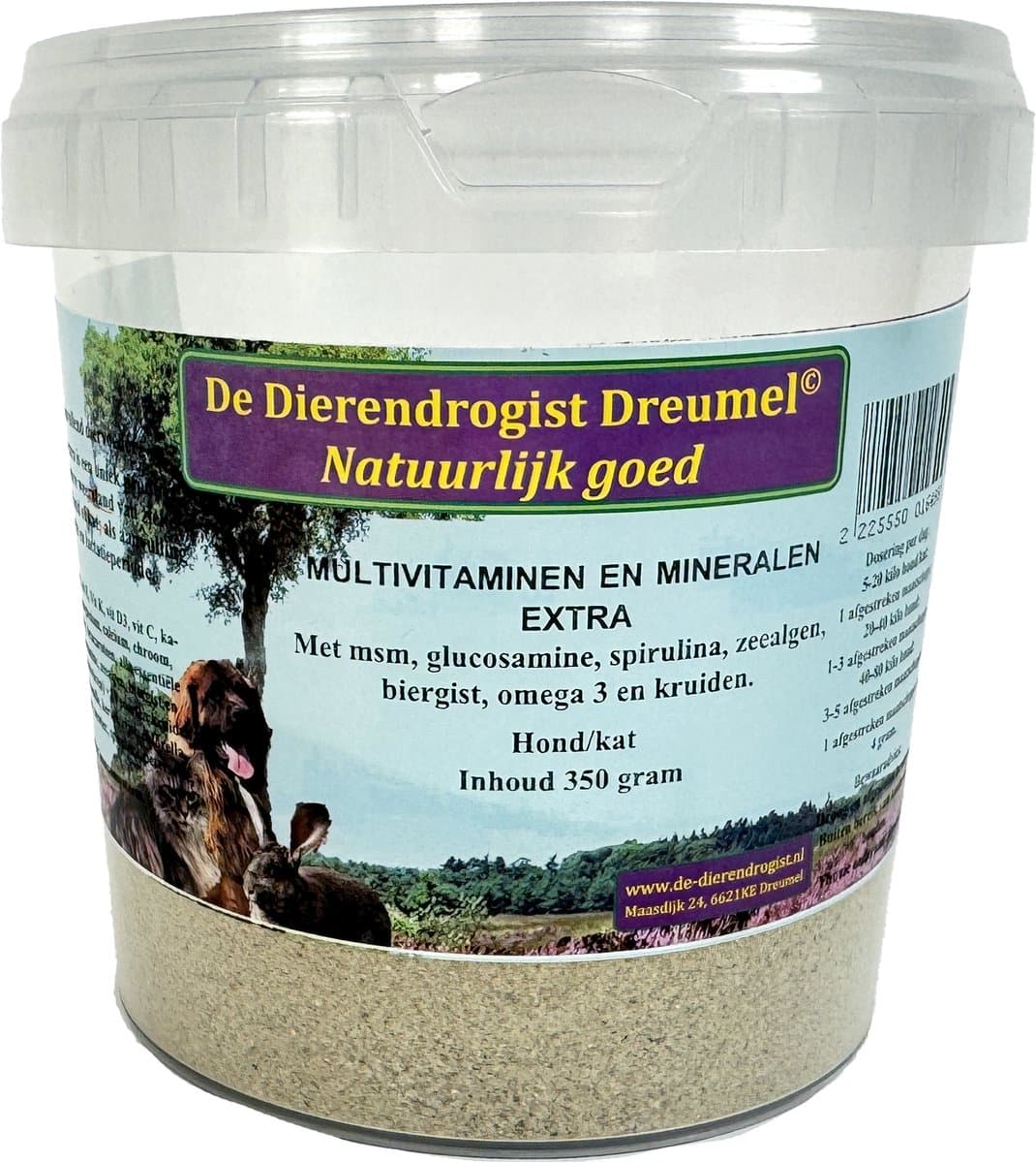 Dierendrogist Multivitaminen - Weerstand Ondersteuning - 350 gram Supplement voor Honden en Katten