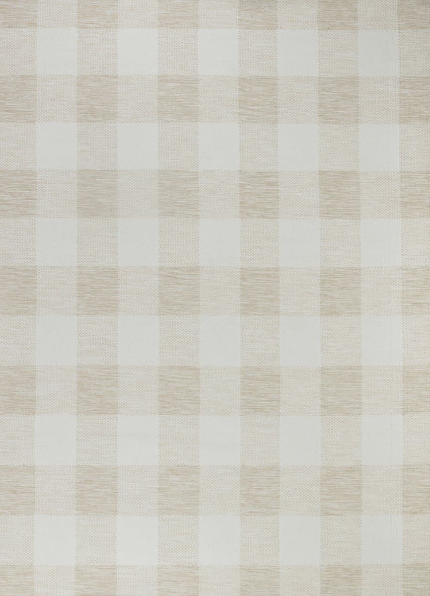 SURYA - BIDDI - Geruit beige tapijt – Voor binnen en buiten