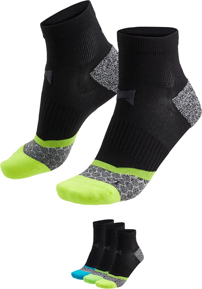 Morethansocks - Hardloopsokken - Unisex - 3-Pack - 35 t/m 47 - Hardloopsokken heren - Hardloopsokken dames - Quarter sportsokken