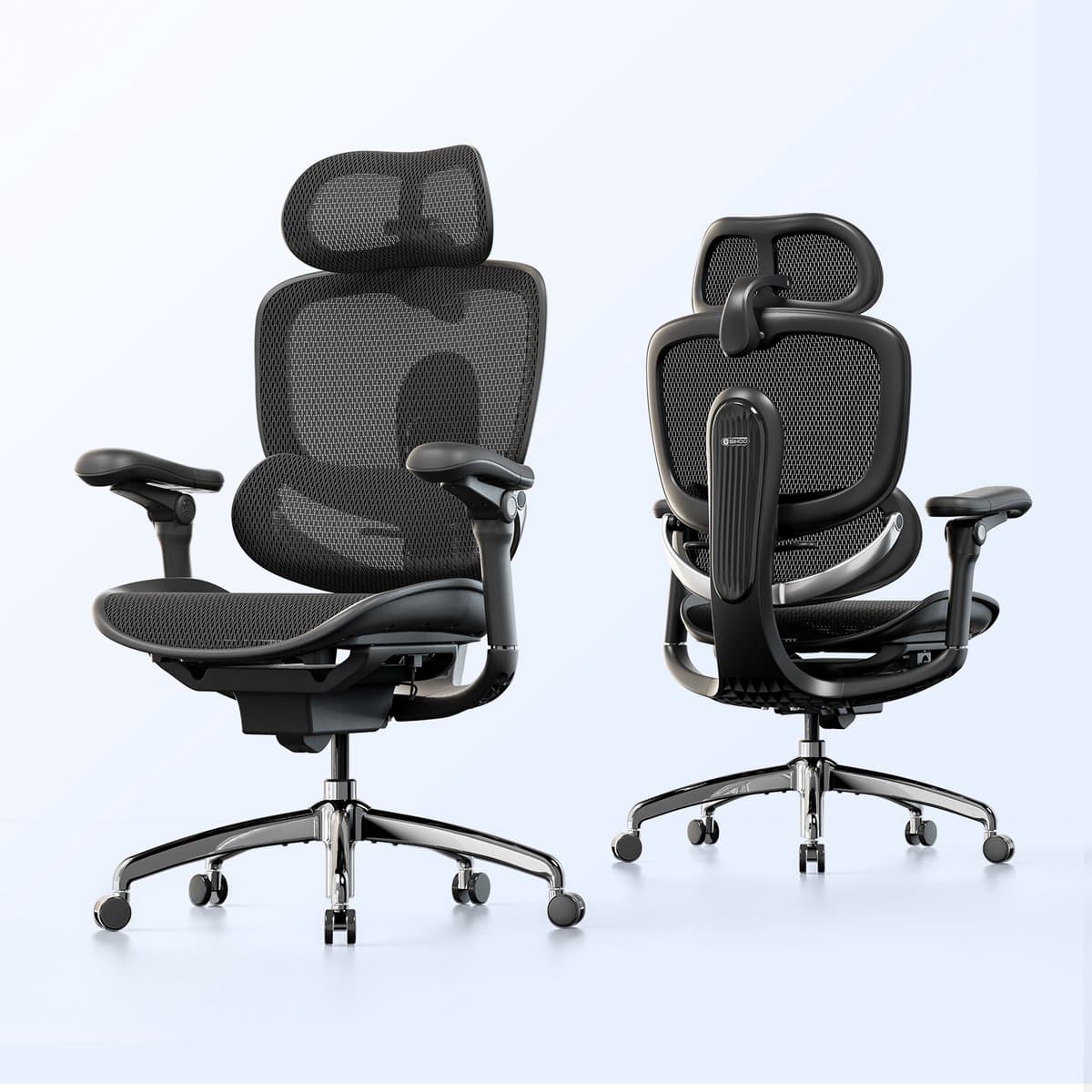 SIHOO Doro C300 V2 Ergonomische Bureaustoel - Dubbele Dynamische Lendesteun - 6D Gecoördineerde Armleuningen - Verstelbaar voor Werk en Gaming - Zwart