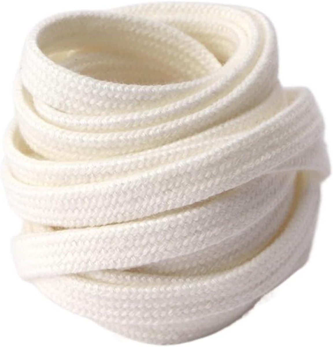 Platte Schoenveters - Sneaker Linten - Schoenen Vernieuwen - Duurzaam Canvas Materiaal - 100 cm - Wit