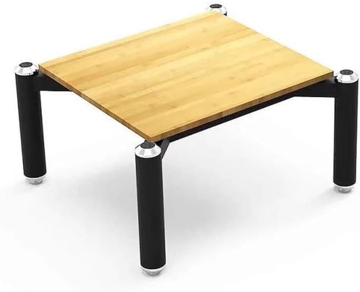 Legplank voor Hi-Fi - Muziekmeubel plank - Apparatuur plaatsen - Trillingsdempend ontwerp - 36 cm hoog - Zwart met bamboe