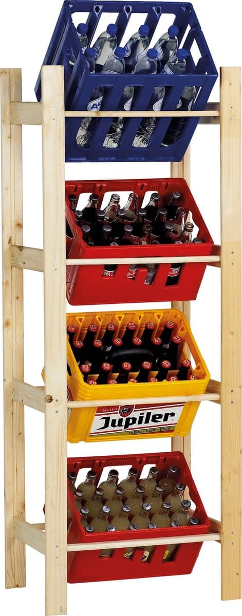 Practo Home - Krattenrek - Hout - 4 kratten