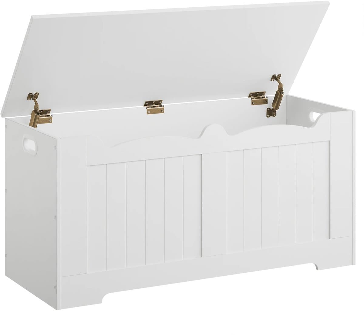 Innovastore opbergdoos - opbergbox - opberger - opbergkist - opbergkoffer - 100x40x48cm - 2 veiligheidsscharnieren - hout - wit