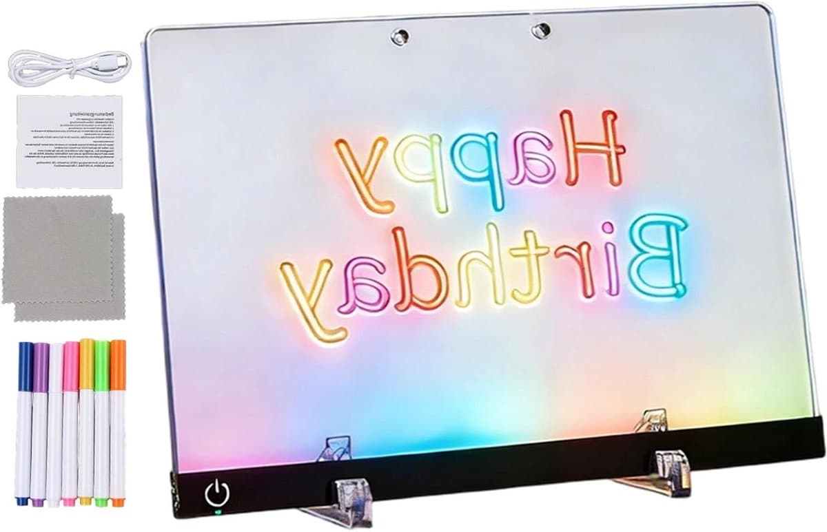 LED Tekentafel - Schrijfblok Tablet - Creatief Tekenen - 7 Kleuren Verlichting - 30x20 cm - Niet gespecificeerd
