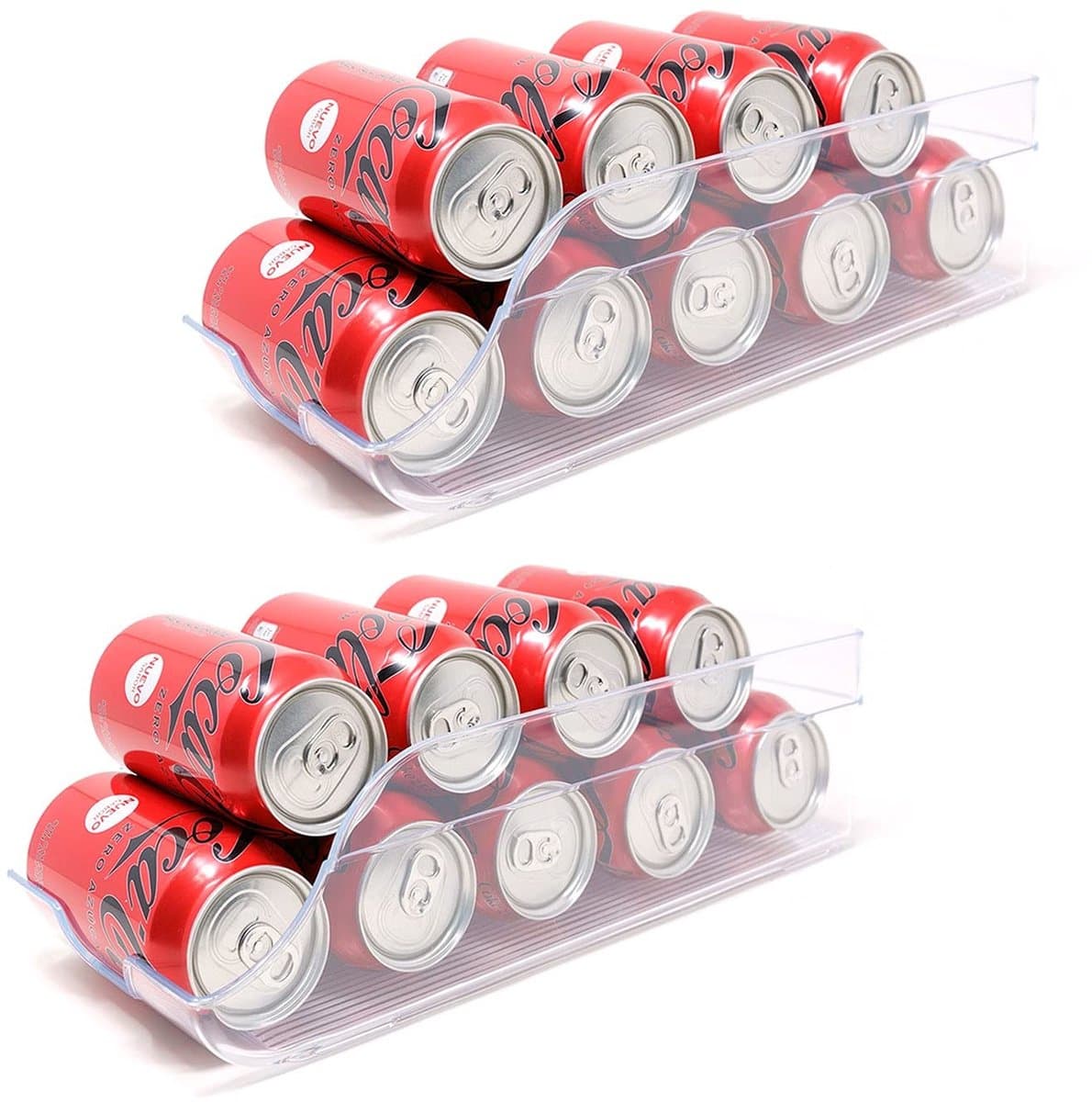 Dailygoody - Opbergdozen voor Koelkast - Organisator voor Blikjes - Doorzichtig Plastic - Voedselcontainers - Handig voor Vriezer - Set van 2